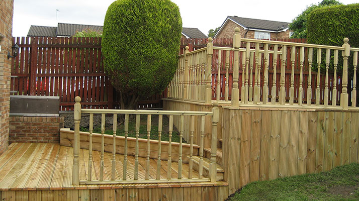 Completed garden timber work