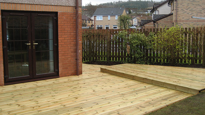 Completed garden timber work